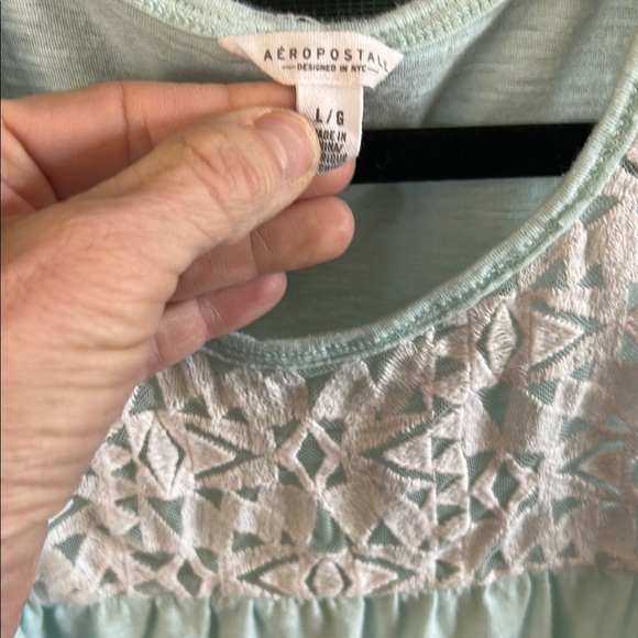Aeropostale Green Embellished Relaxed Tank Top - Picture 2 of 3